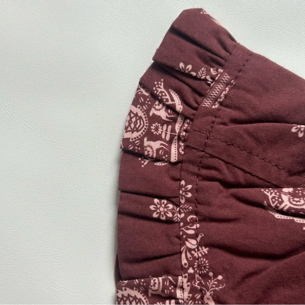 NWT Kate Quinn Nordic Tree Ruffle Bonnet Newborn Organic Cotton